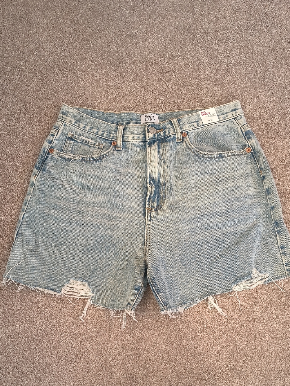 NWT Simple Society Light Blue Distressed Denim Ladies/Misses Shorts